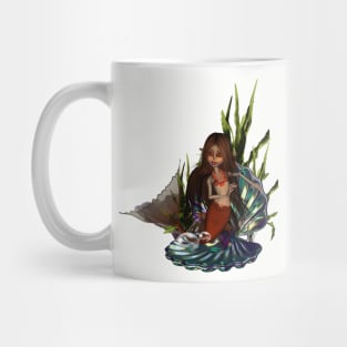 Cute mermaid in the deep ocean Mug